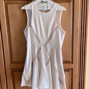 white sleeveless dress